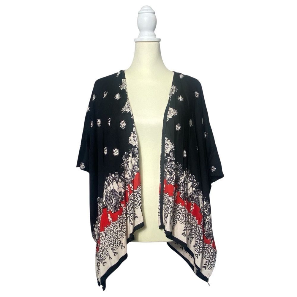NWT Angie Boho Print Open Front Lightweight Kimono Women's Size X-Small